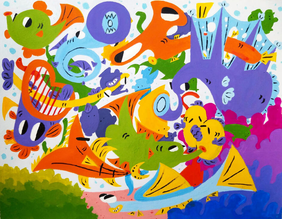 WHAT MAKES A FISH A FISH? - Project (Traditional Media Illustration class)