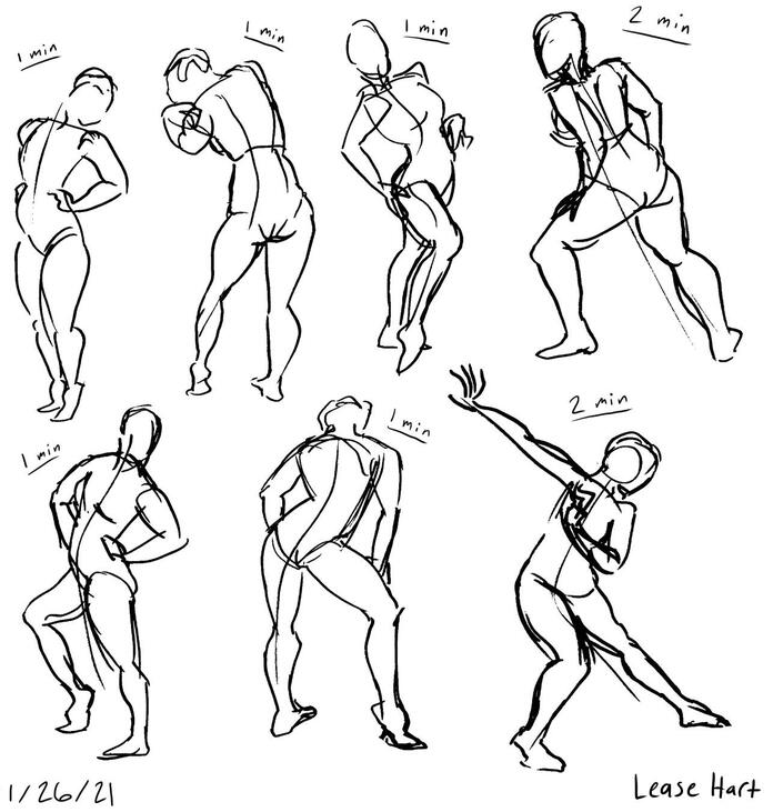 WARMUP - Sketches (Illustrative Figure Drawing class)