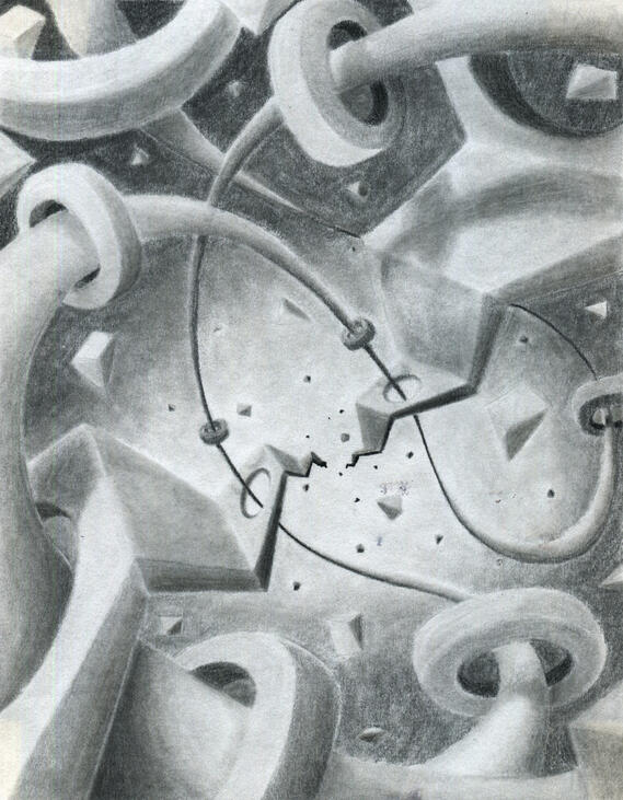 ABSTRACT ENVIRONMENT - Project (Traditional Media Illustration class)