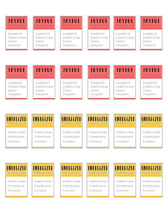 DE-STRESS, ESSENTIAL OIL SPRAYS - Labels and Print (Mental Health and Wellness Work Project)